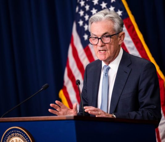 U.S. Stocks Waver Ahead of Fed Chair Appearance Federal Reserve Board Chairman Jerome Powell at a news conference in June 2022