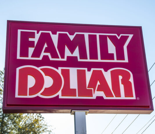 Family Dollar Retail Store in Augusta, Georgia, USA
