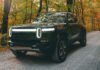 Rivian Stock Surges Amid Volkswagen Partnership Announcement Rivian R1T electric truck